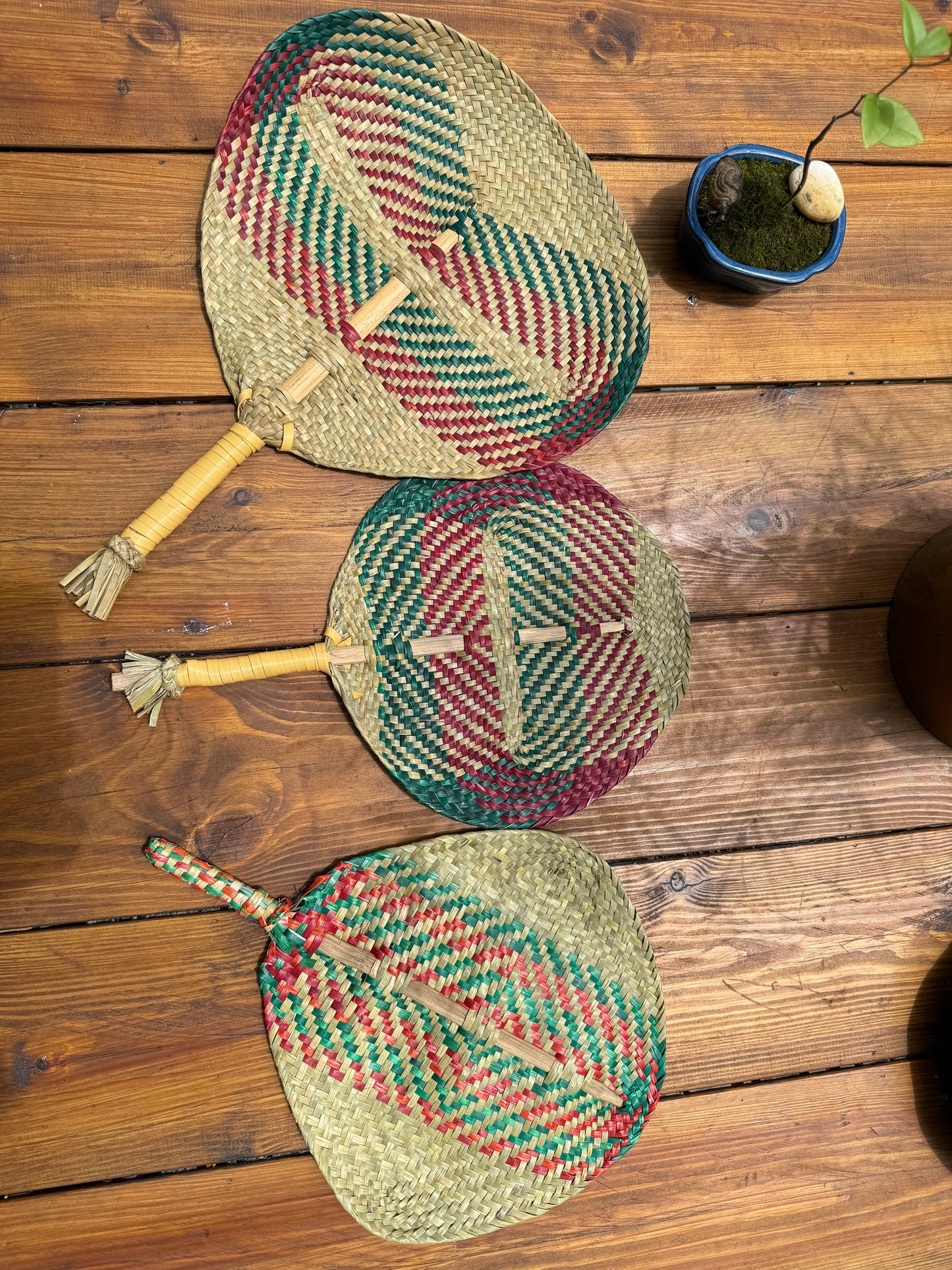 Traditional Chinese Cattail Woven Fan